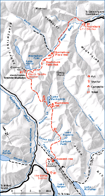 Routeburn Track  Map