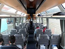 Interior of the Overlander train obsevation lounge carriage